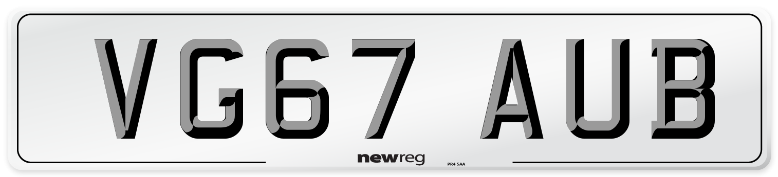 VG67 AUB Number Plate from New Reg
